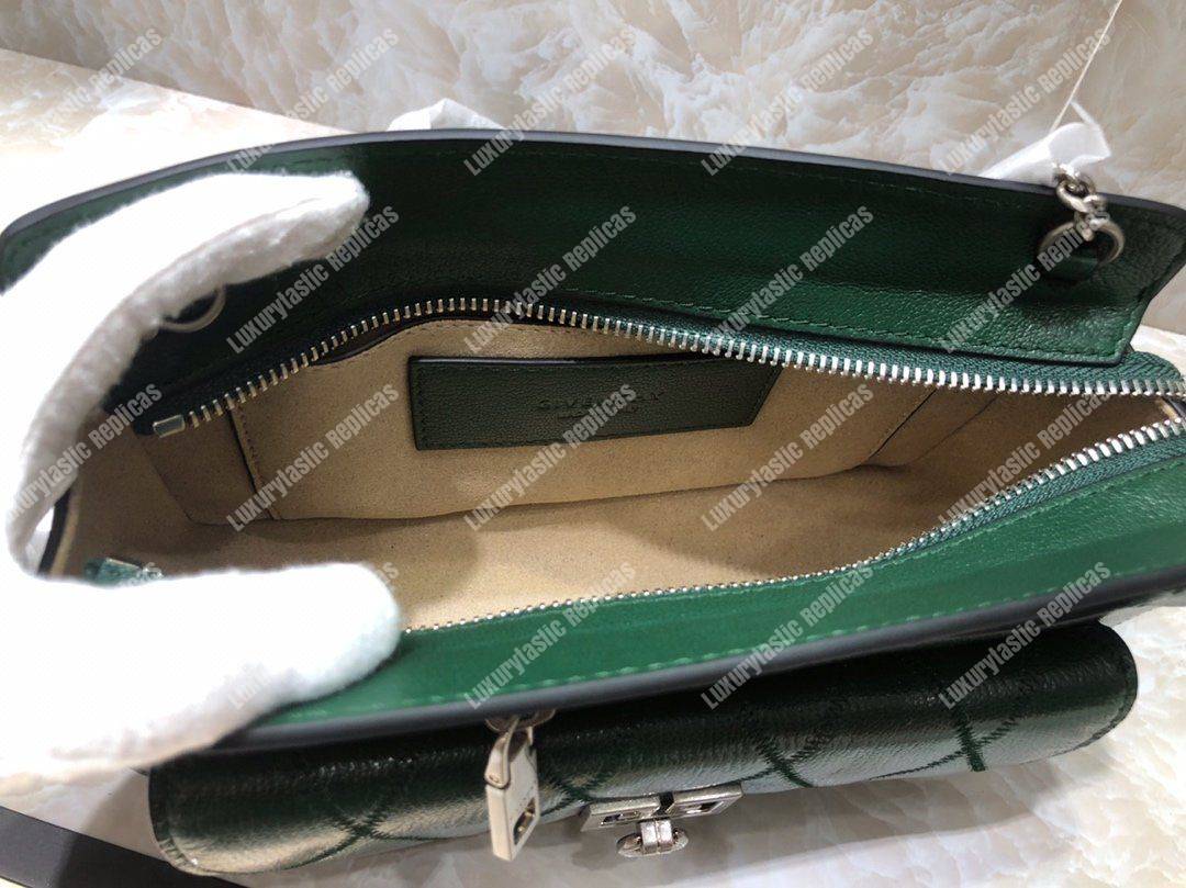 Givenchy Diamond Quilted Leather Crossbody Bag Green