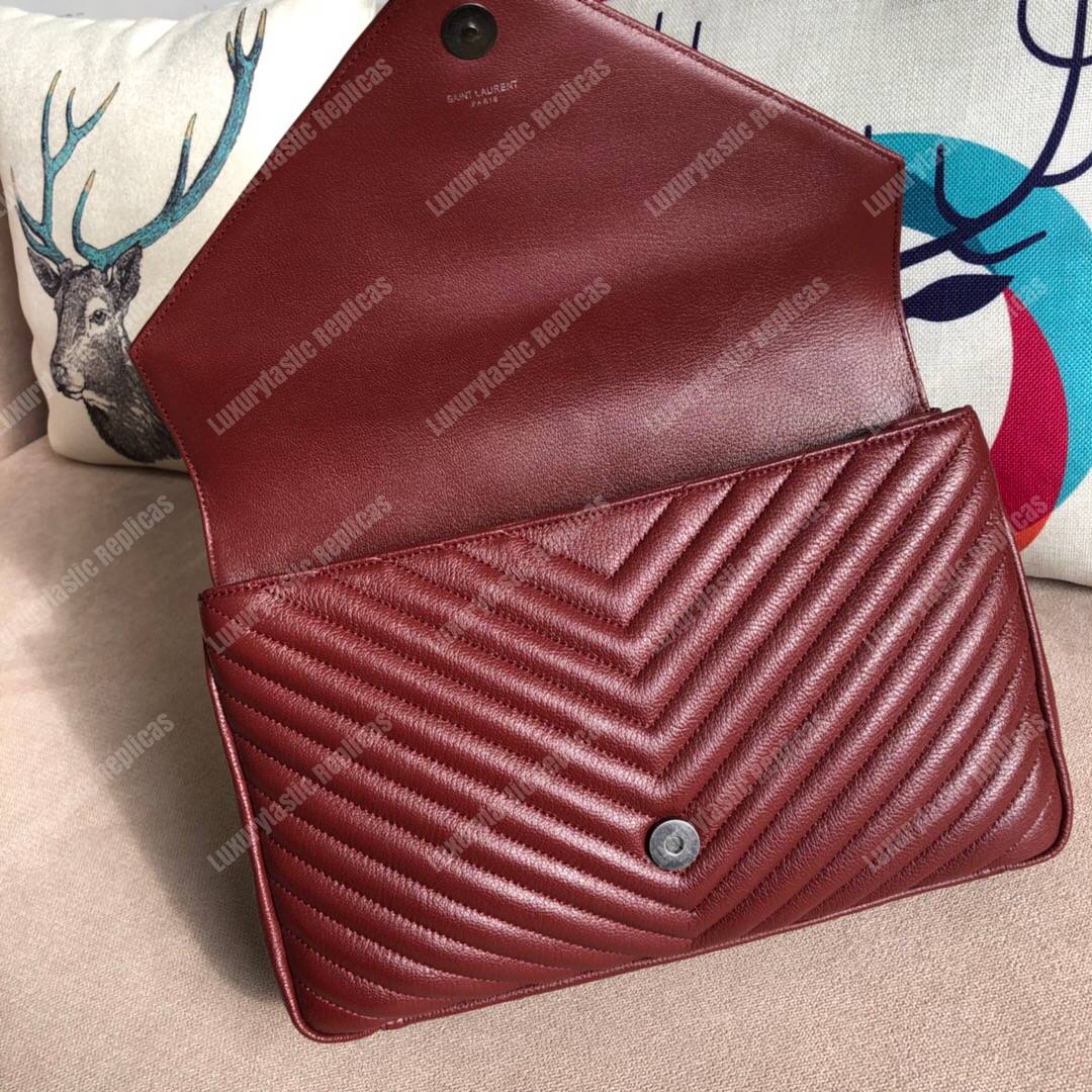 Saint Laurent Large College In Dark Red