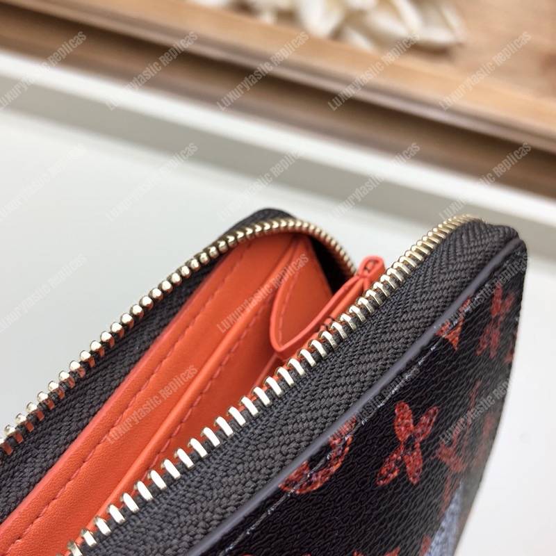 LV Zippy Coin Purse Catogram Dogs and Cats Brown Orange