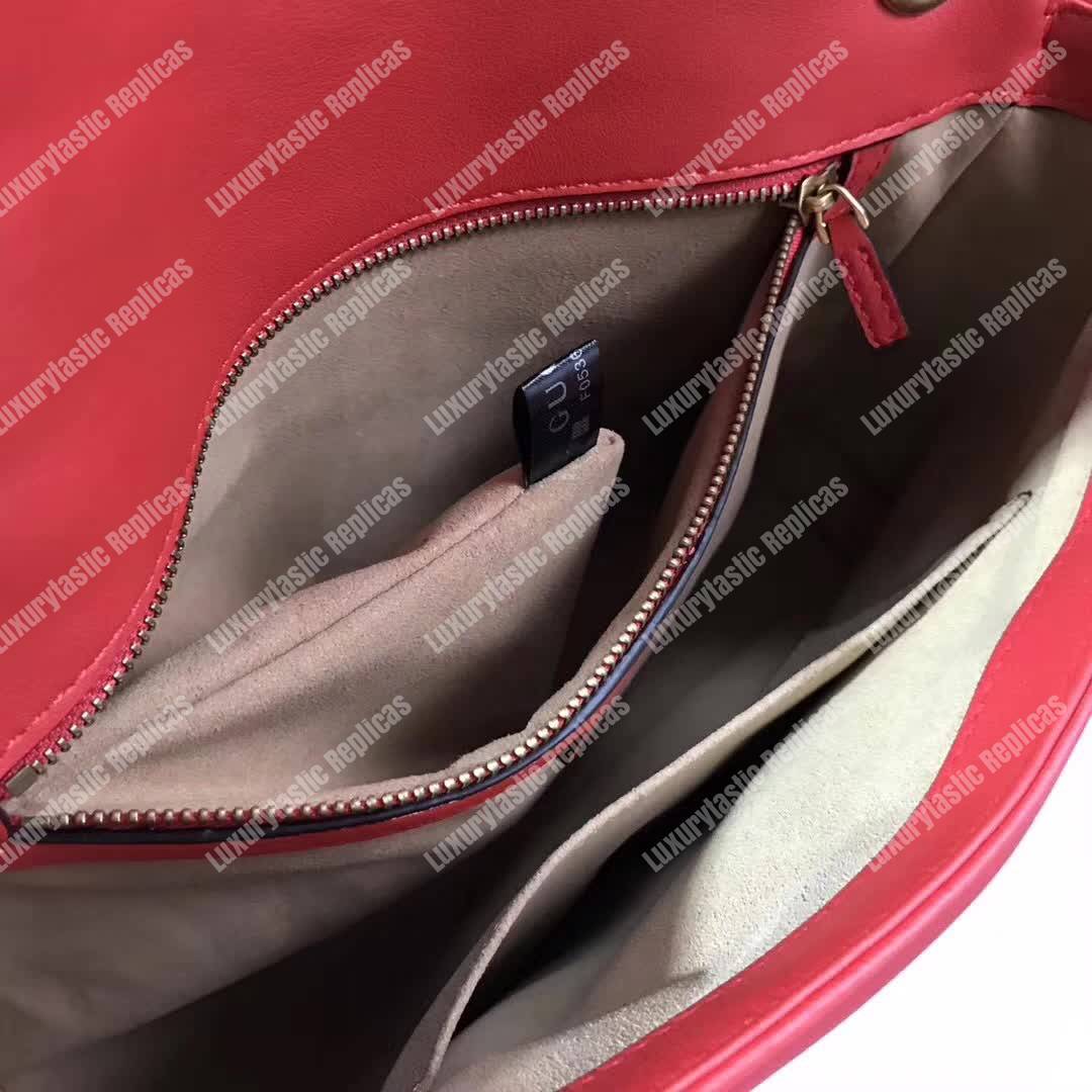 G*u*i gg marmont medium matelasse shoulder bag hibiscus red