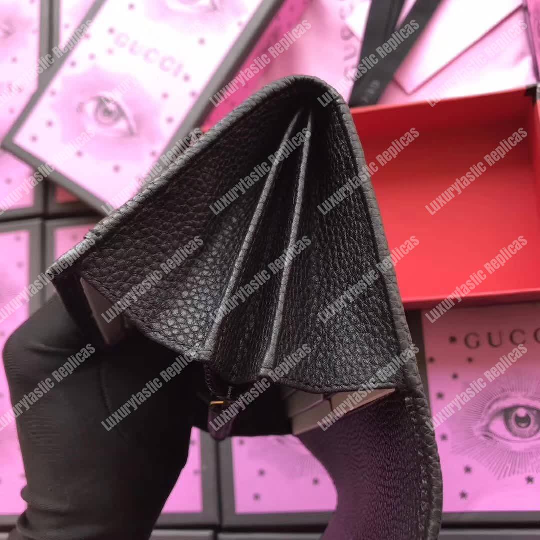 G*u*i leather wallet with bosco in black