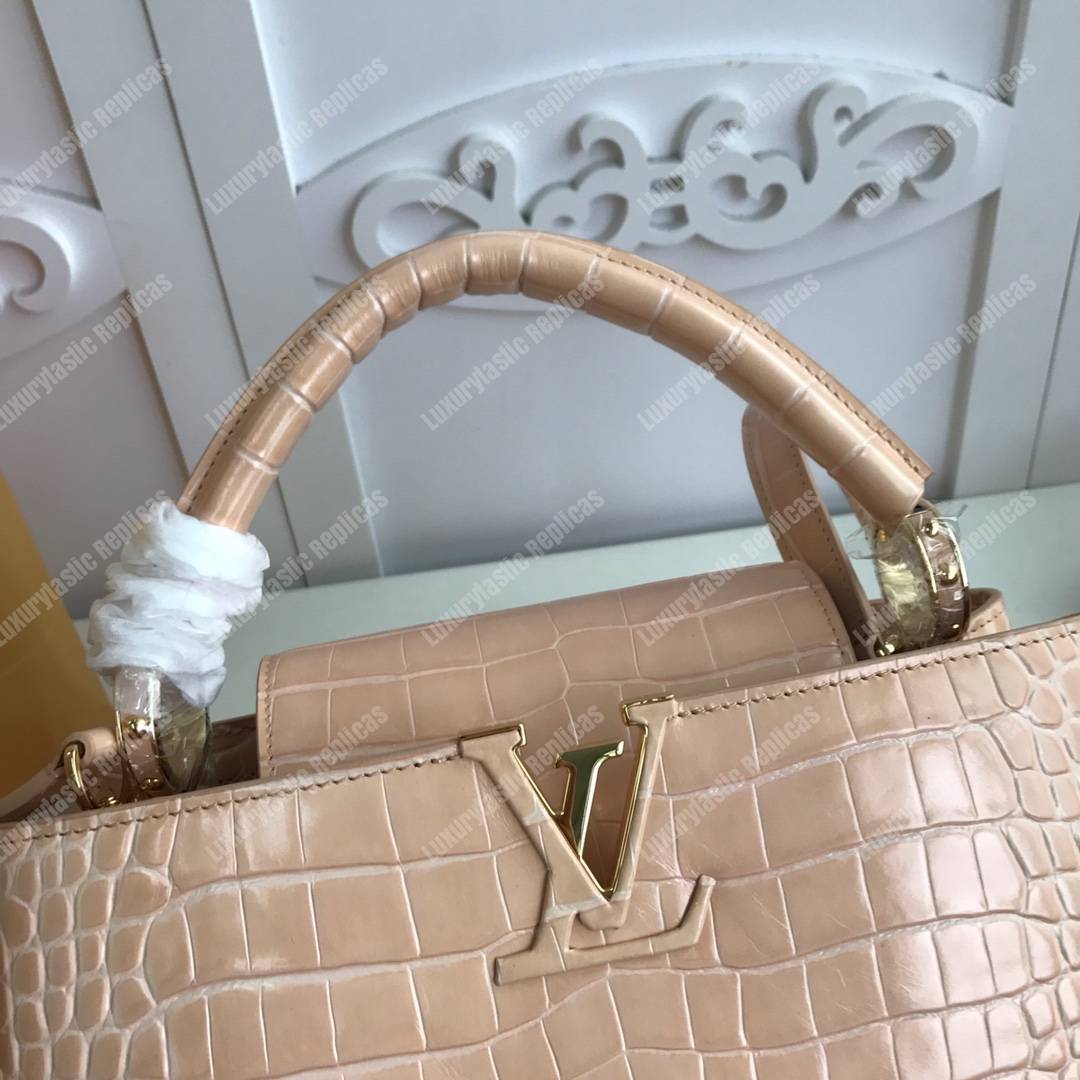 LV Capuccines PM Crocodilien Mat Dune