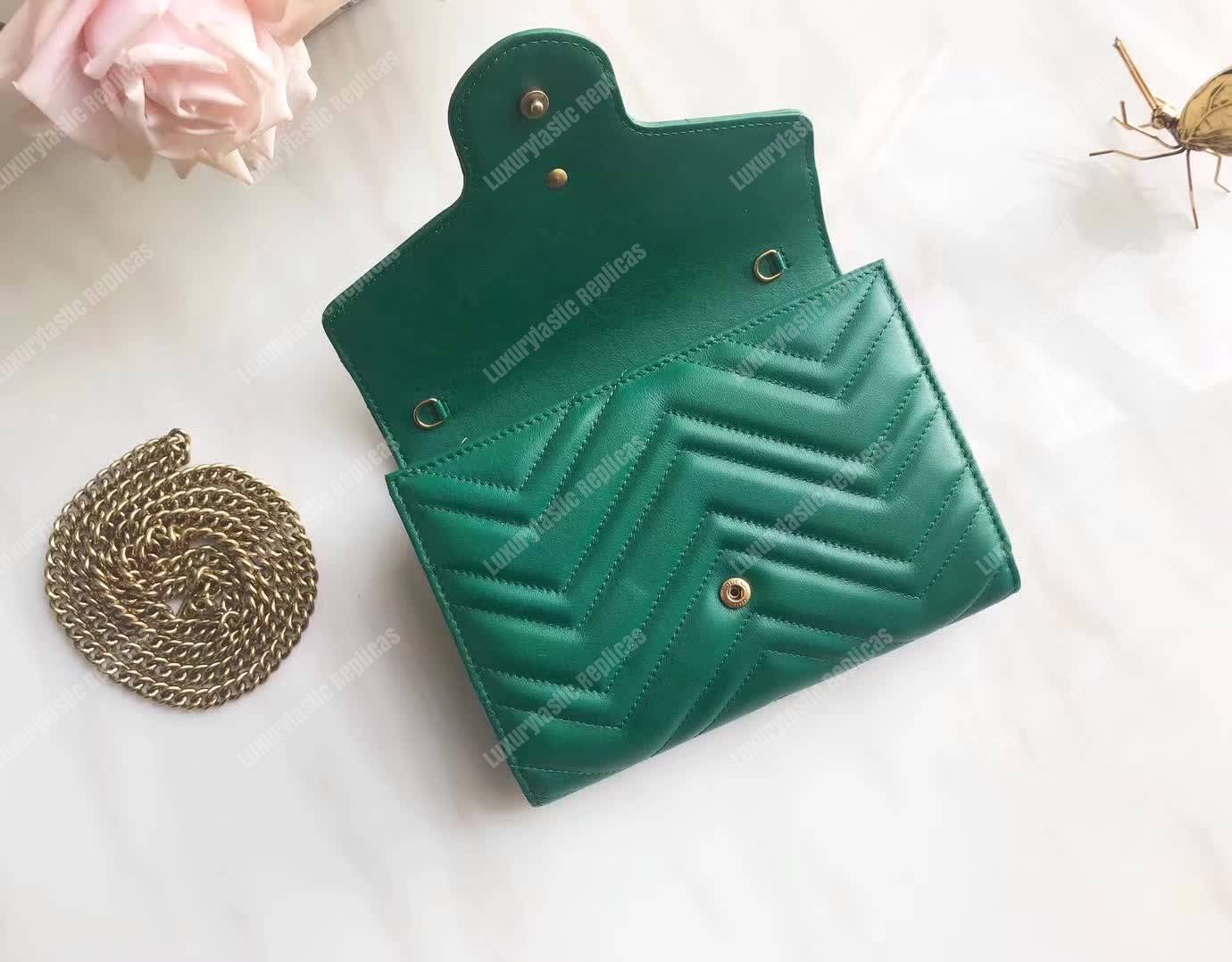 G*u*i gg marmont matelasse mini bag emerald green