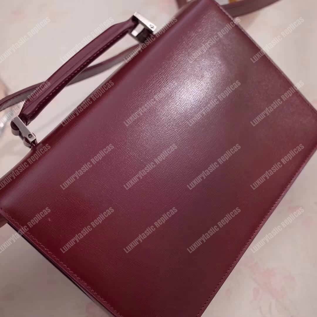 Saint Laurent Medium Bellechasse Dark Red Leather