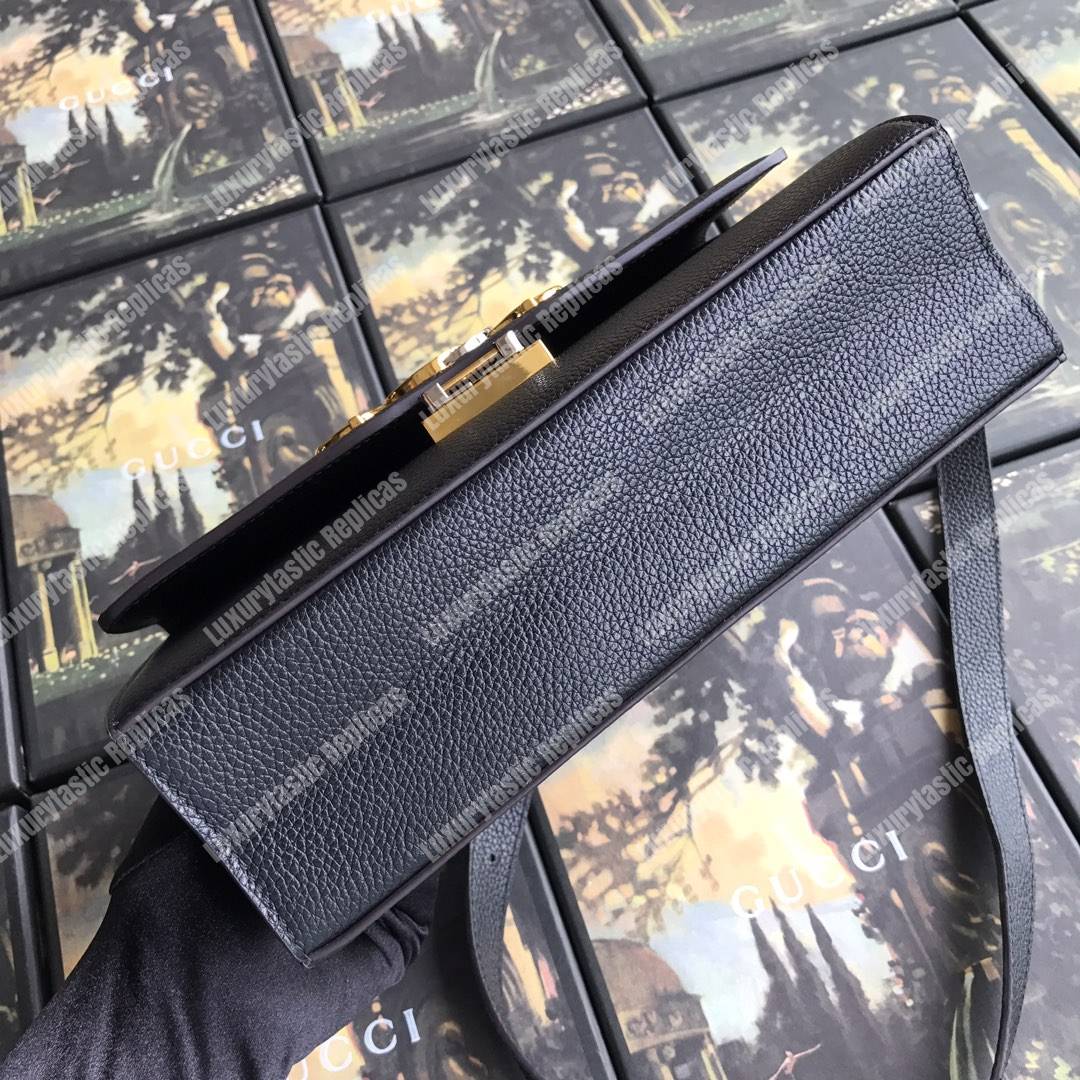 G*u*i zumi grainy leather small shoulder bag black