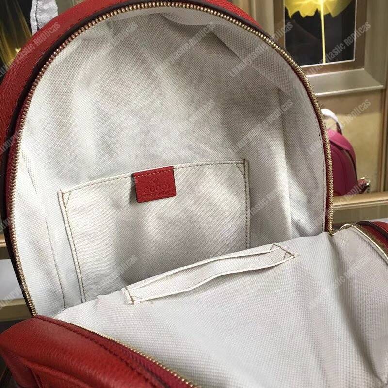 G*u*i soho leather chain backpack red