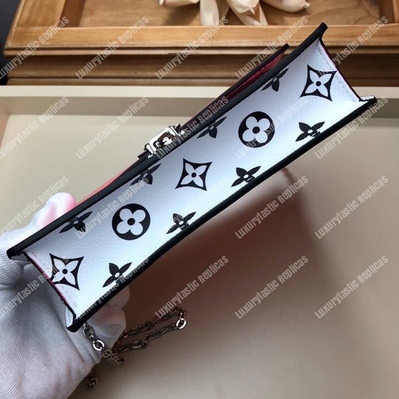 LV Cherrywood Chain Wallet Patent Leather Monogram Berlingot Pink