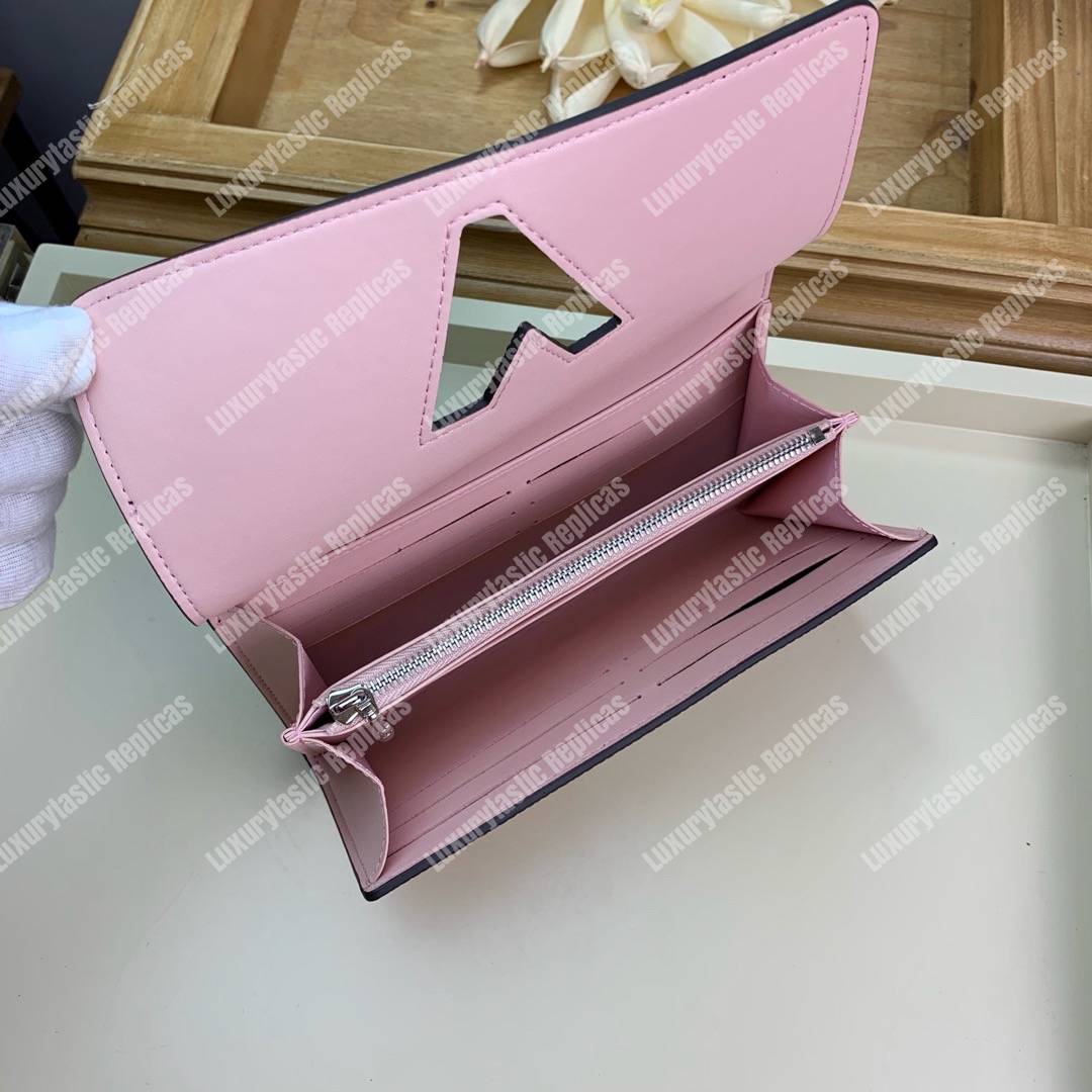 LV Twist Wallet Epi Leather Monogram Blanc Rose