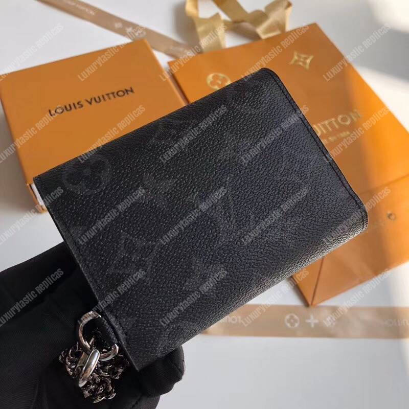 LV Rivets Chain Wallet Monogram Eclipse Canvas