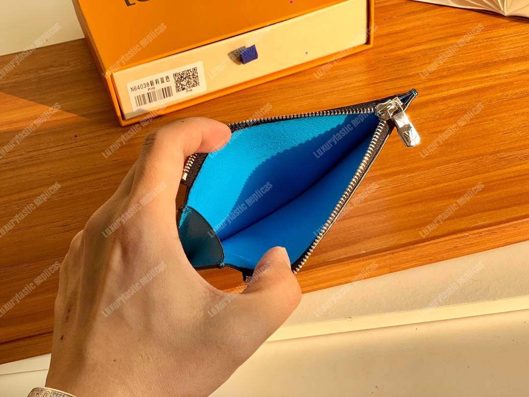 LV Coin Card Holder Blue