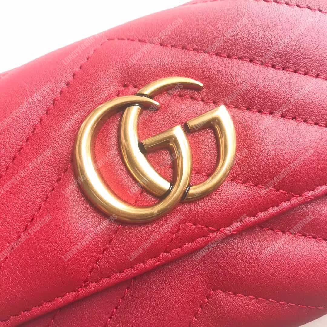 G*u*i gg marmont matelassé wallet hibiscus red