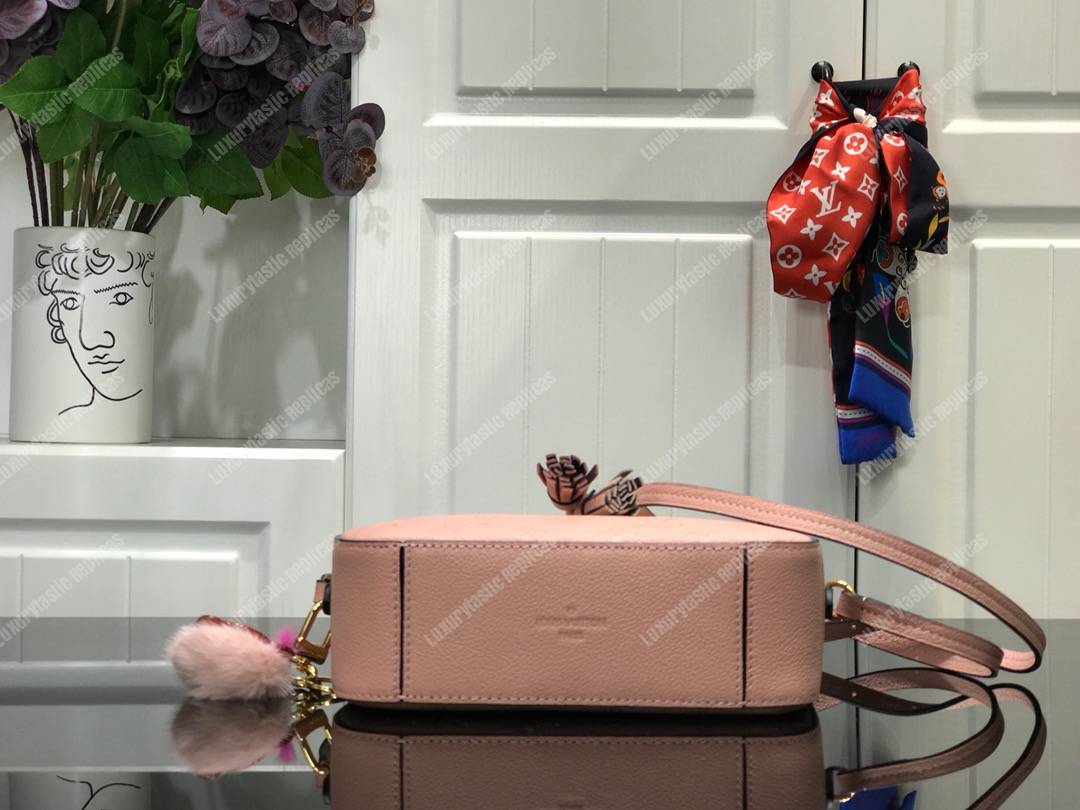 LV Saintonge Monogram Empreinte Leather Rose Ballerine