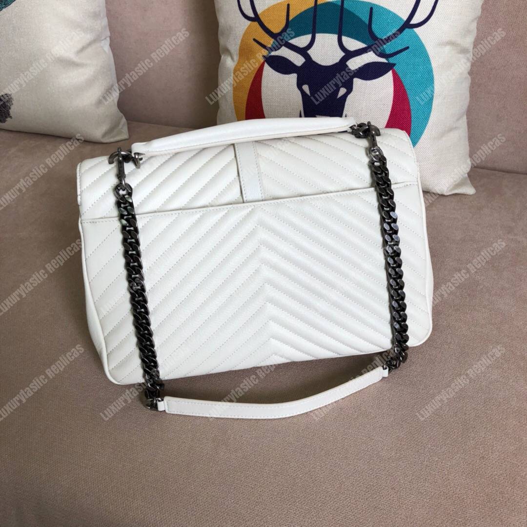 Saint Laurent Large College In White