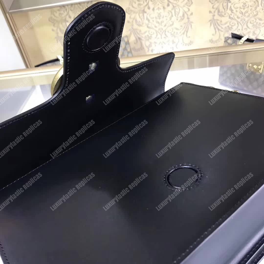 G*u*i gg marmont stylish striped canvas bag black