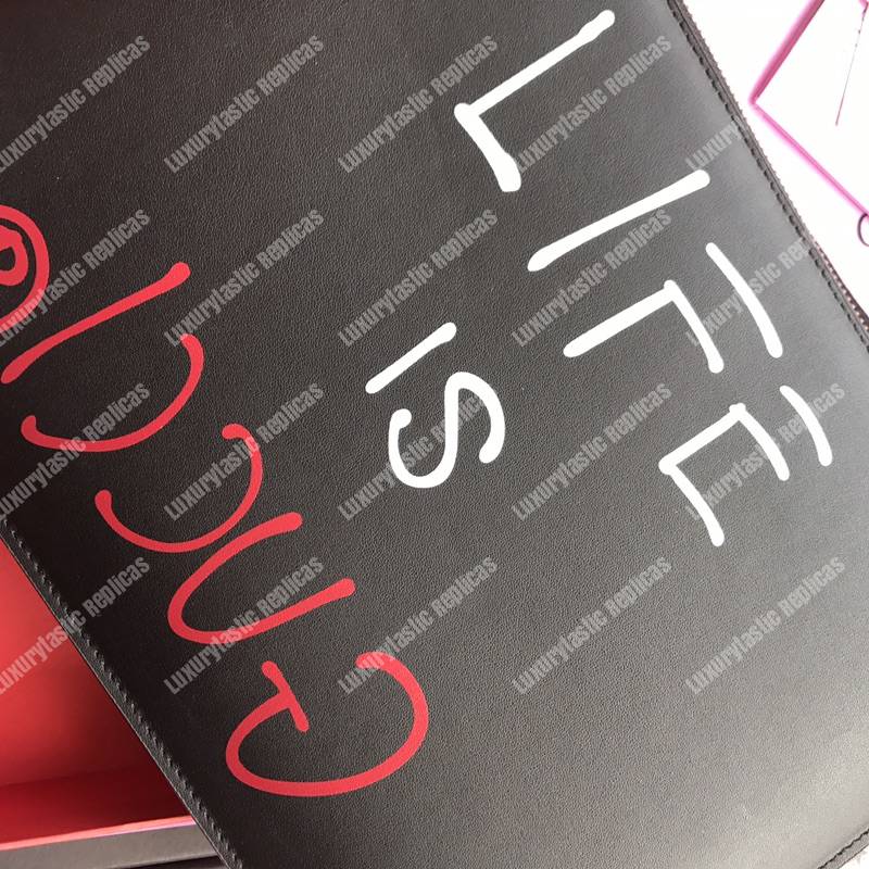 G*u*i G*u*ighost leather pouch bag black