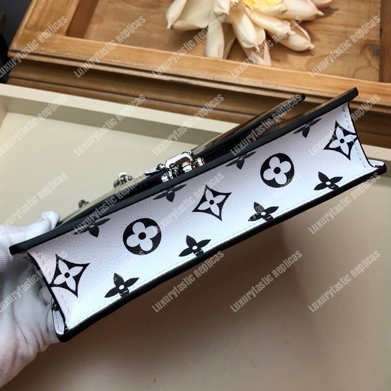 LV Cherrywood Chain Wallet Patent Leather Monogram Noir