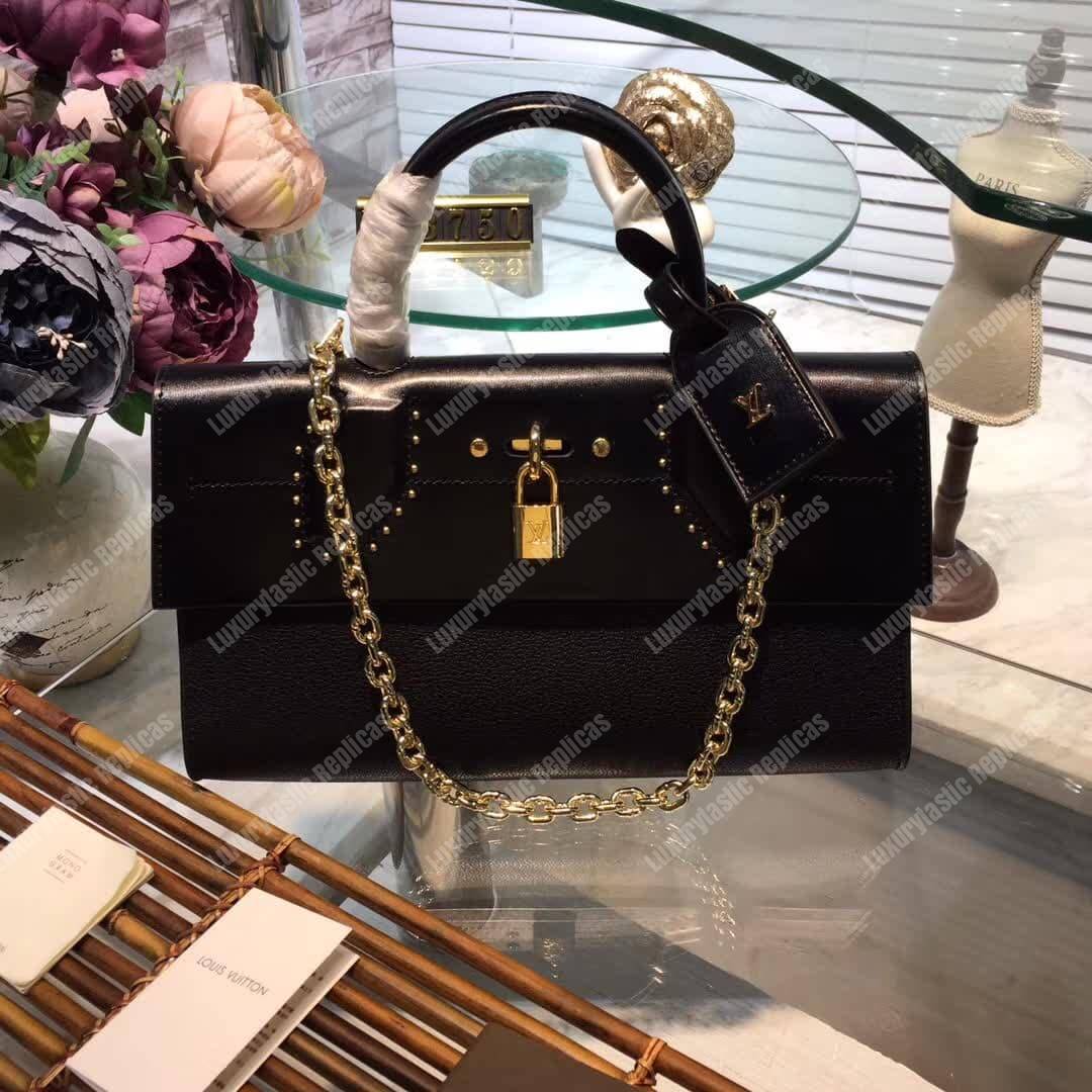 LV Pochette City Steamer Taurillon Leather Noir