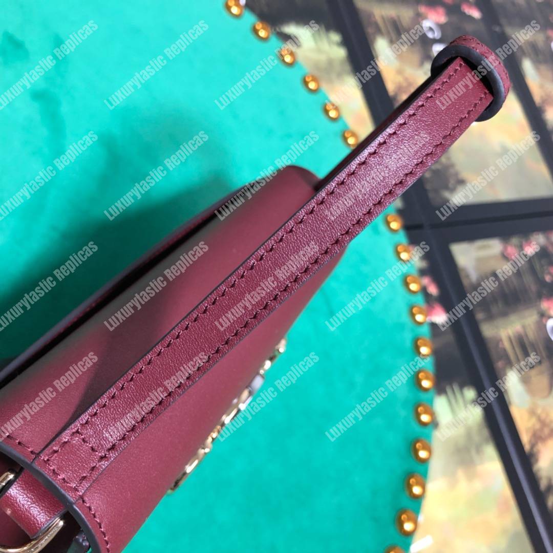 G*u*i zumi burgundy smooth leather mini bag