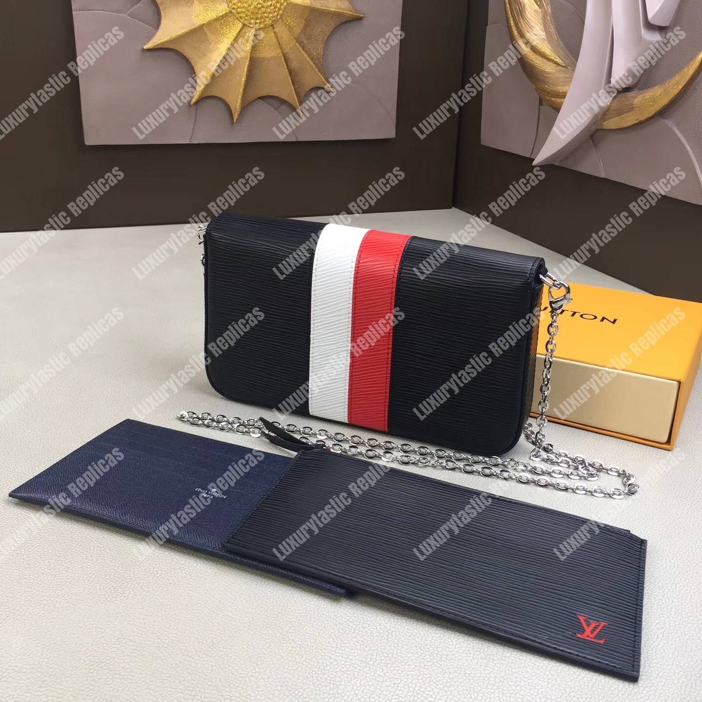 LV Pochette Felicie Epi Leather Noir