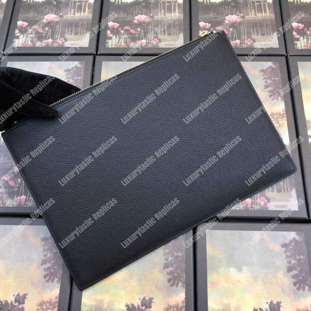 G*u*i zumi grainy leather pouch black