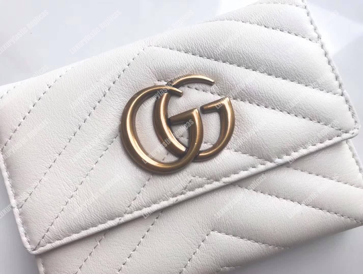 G*u*i gg marmont matelassé wallet white