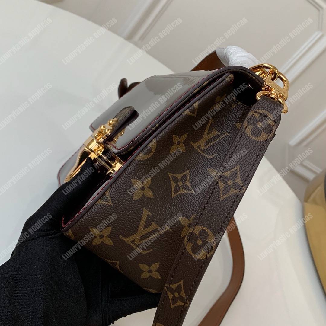 LV Cherrywood BB Smooth Patent Monogram Griotte