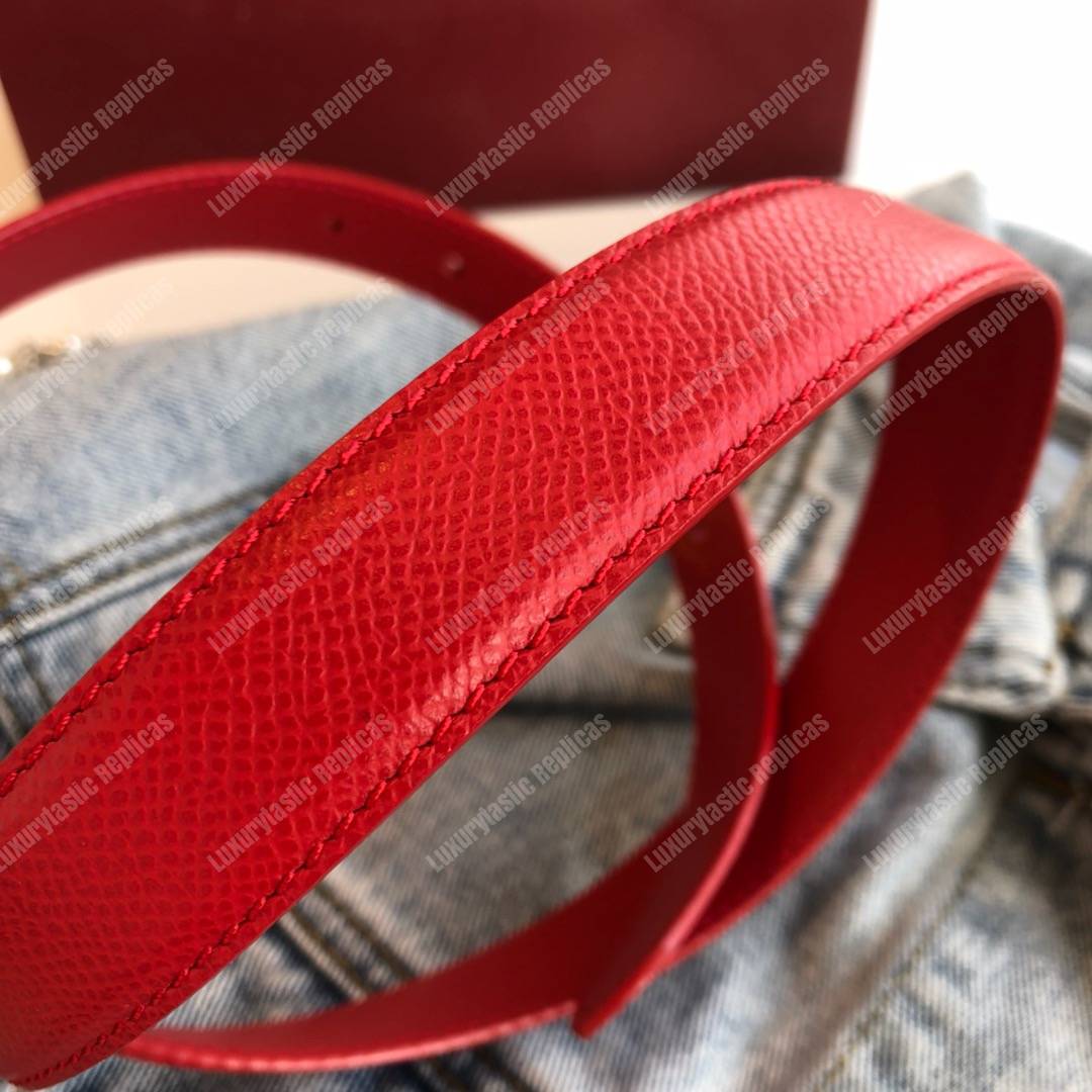 Salvatore Ferragamo Adjustable Gancini Belt Red
