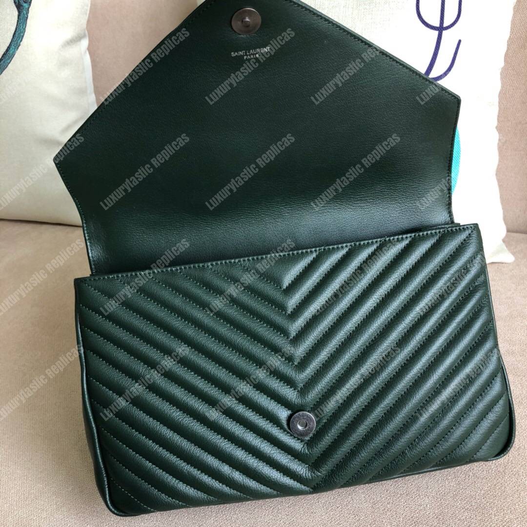 Saint Laurent Large College In Dark Green