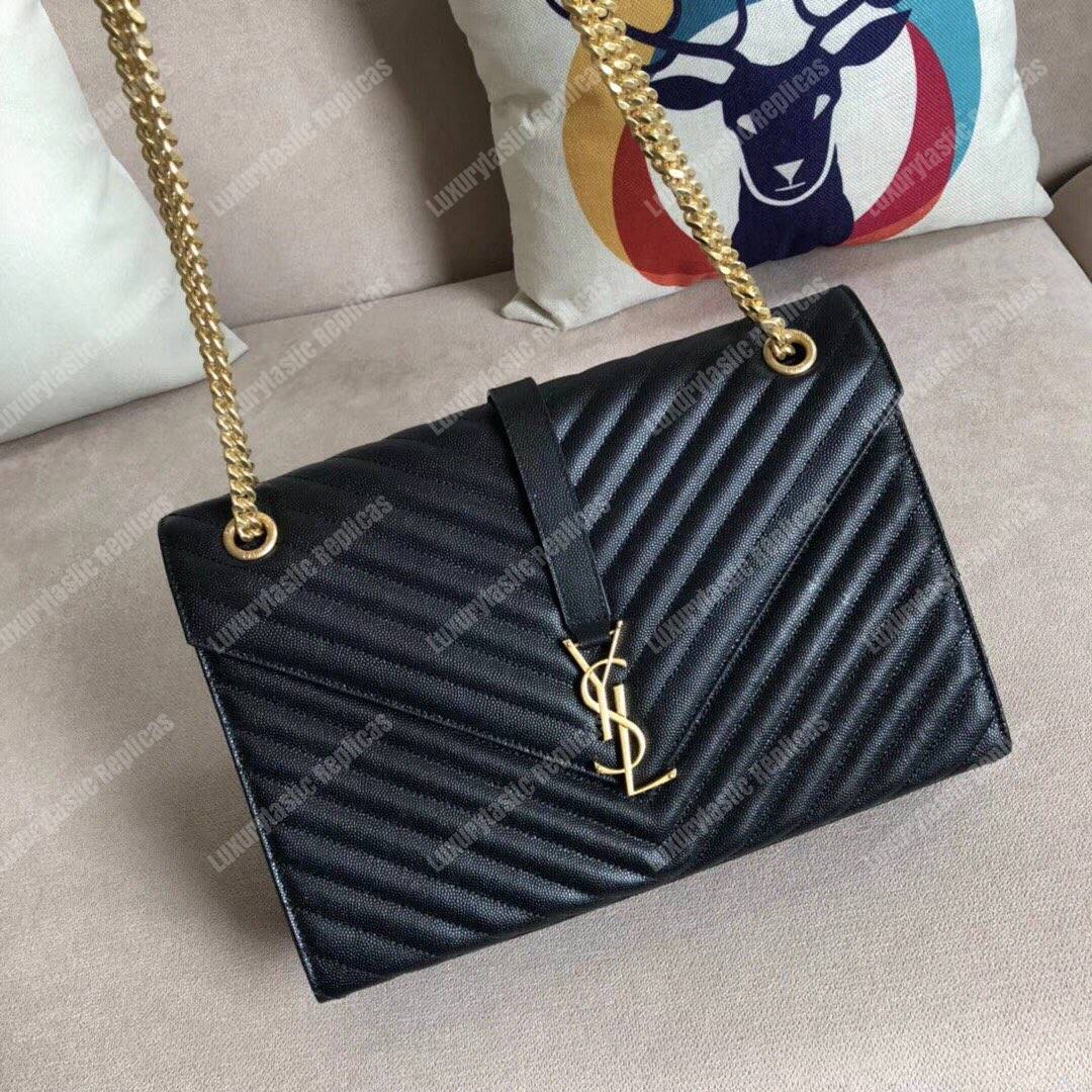 Saint Laurent Large Envelope Chain Bag Black