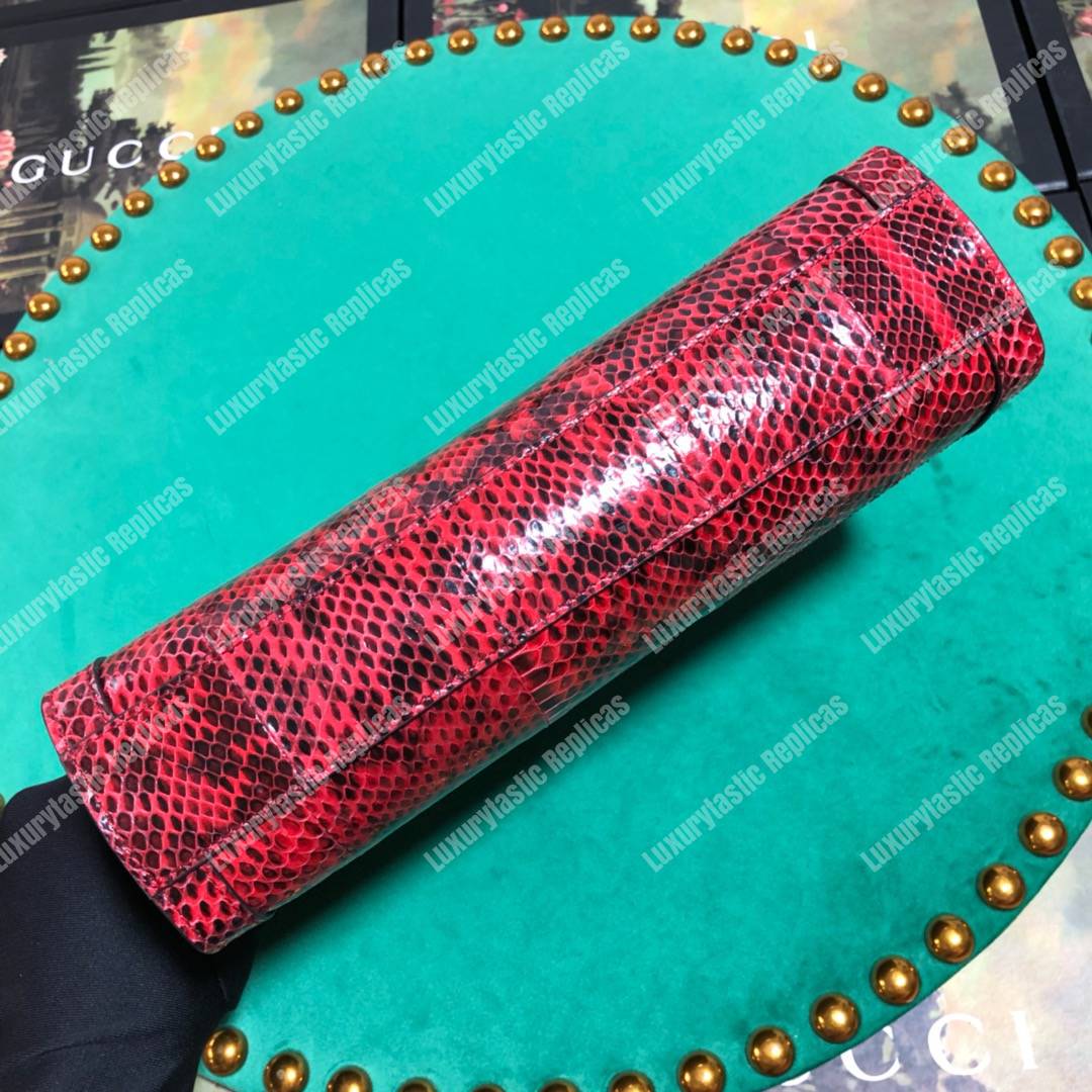 G*u*i ophidia small snakeskin shoulder bag hibiscus red
