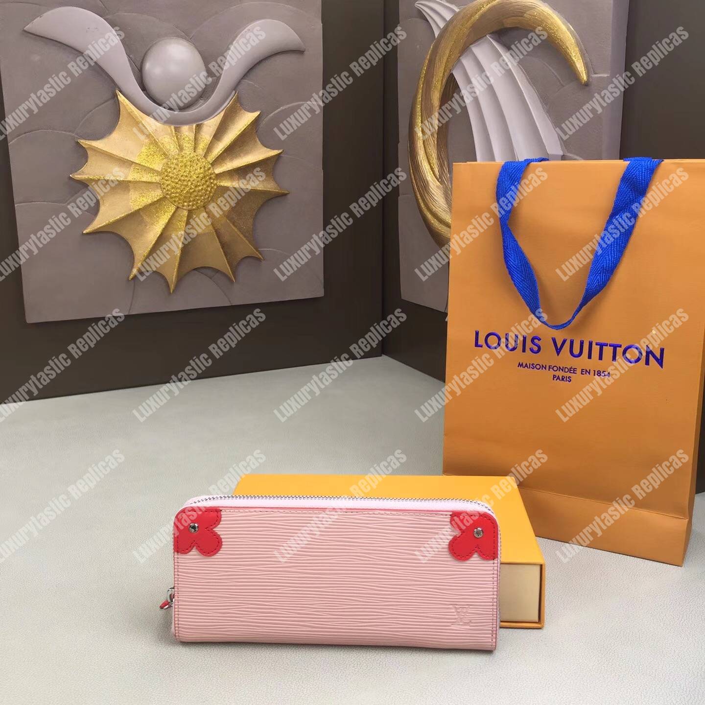 LV Clemence Wallet Rose Ballerine Coquelicot