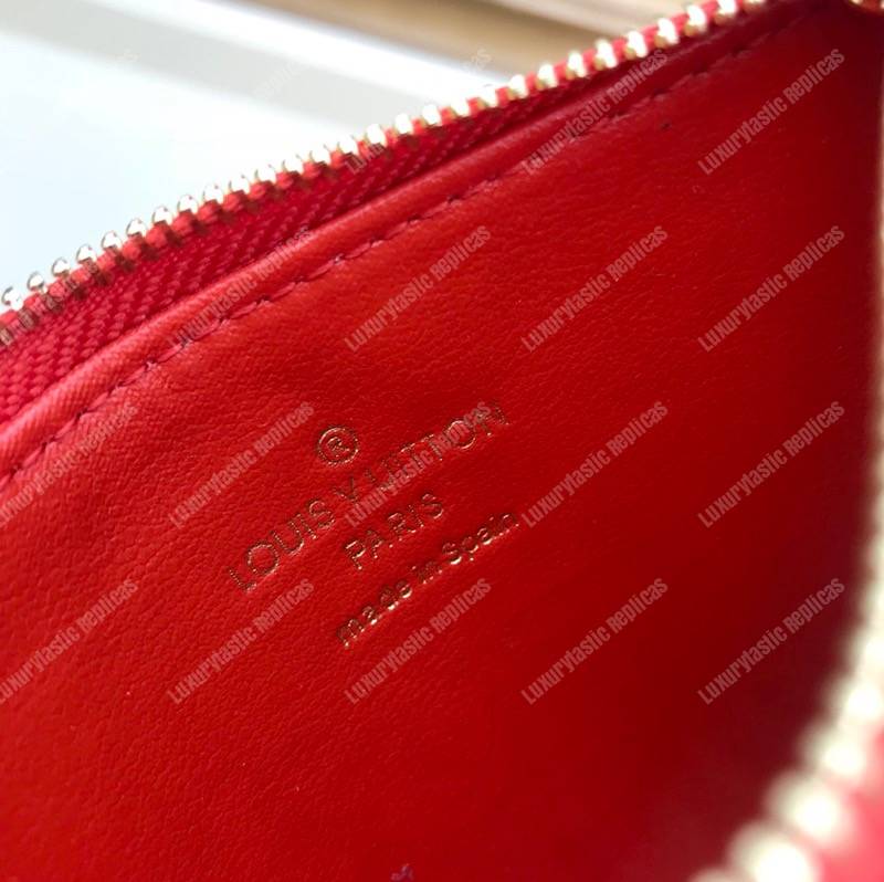 LV Zipped Card Holder Monogram Red