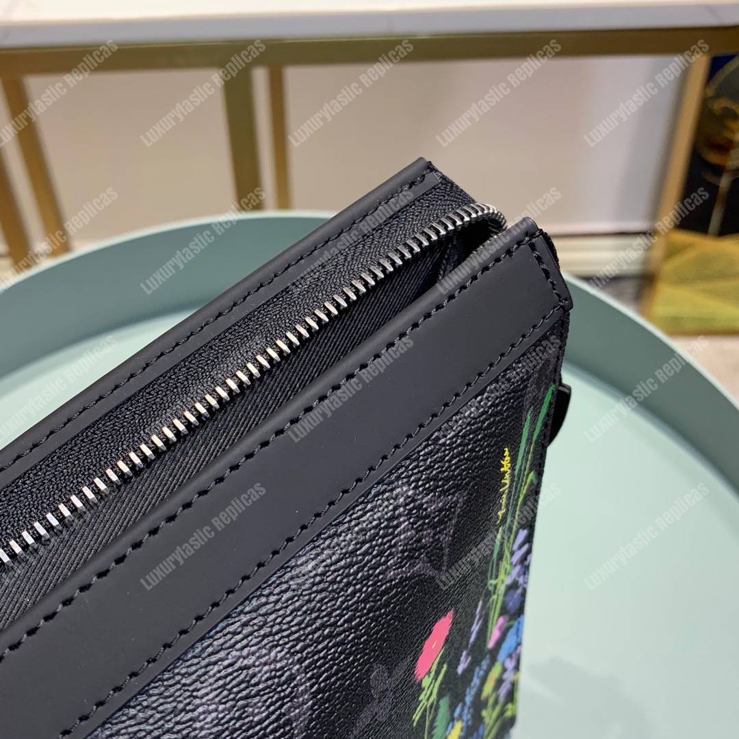 LV Flower Pochette Voyage MM Monogram Eclipse Canvas