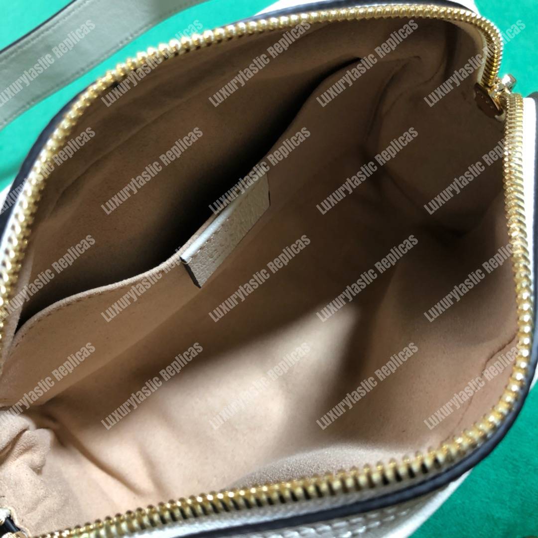 G*u*i ophidia white leather small belt bag