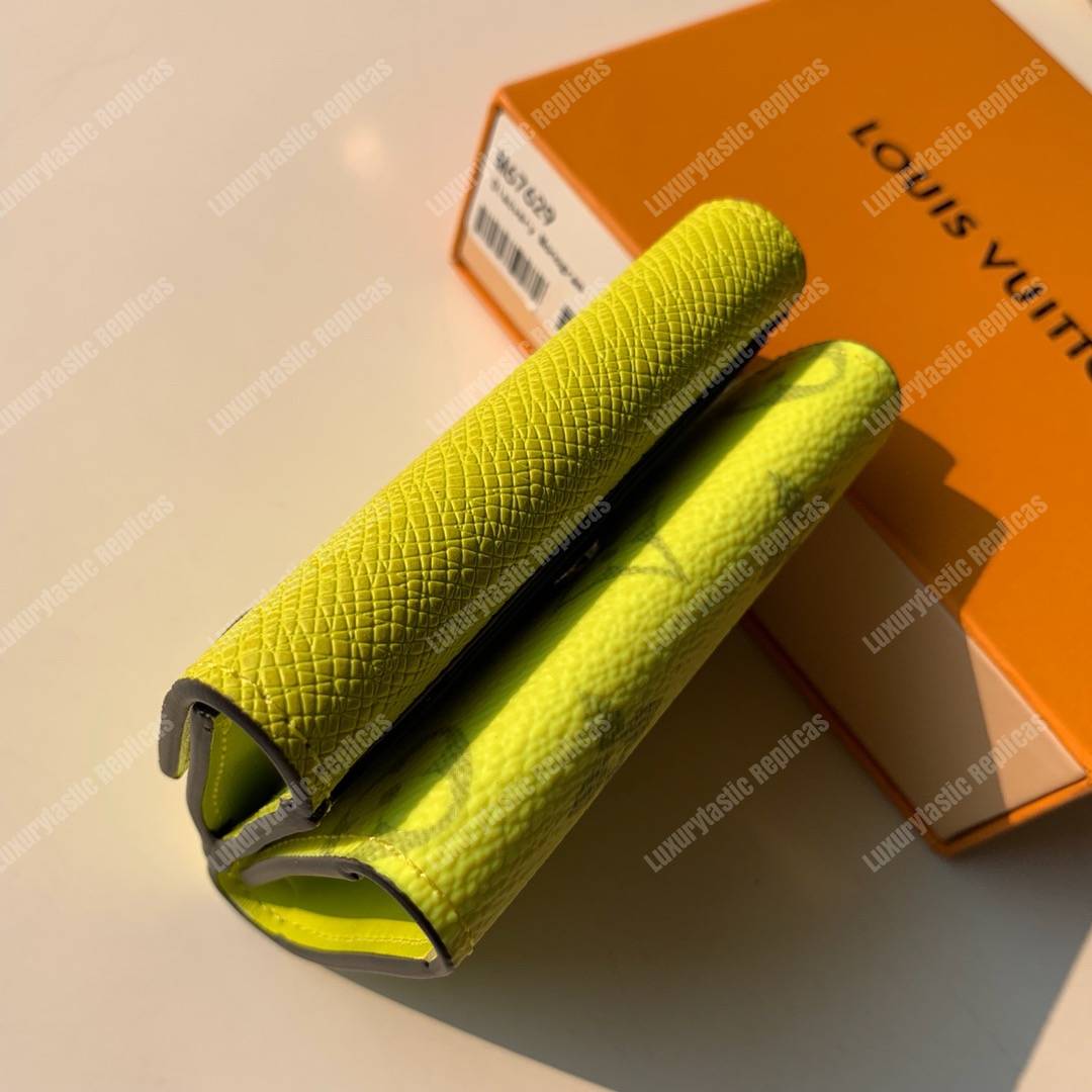 LV Discovery Compact Wallet K45 Taiga Monogram Jaune