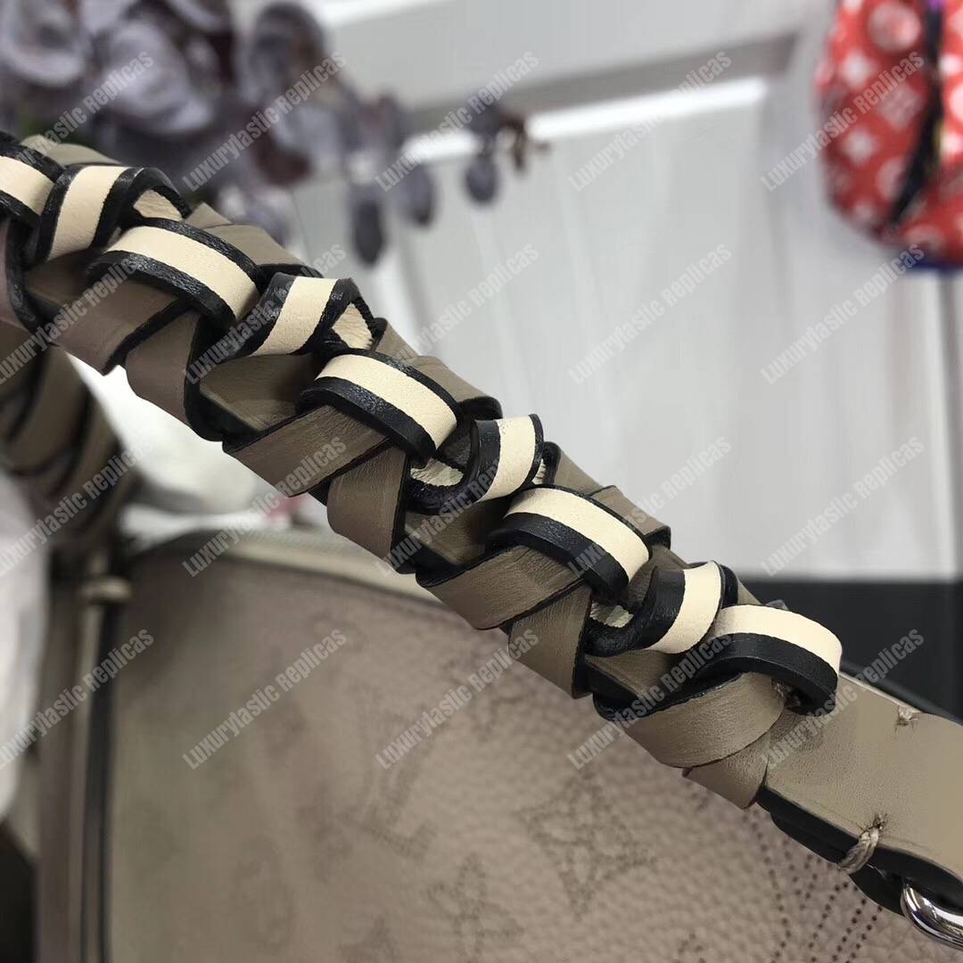 LV Babylone Chain BB Mahina Galet Gray Braided Handle
