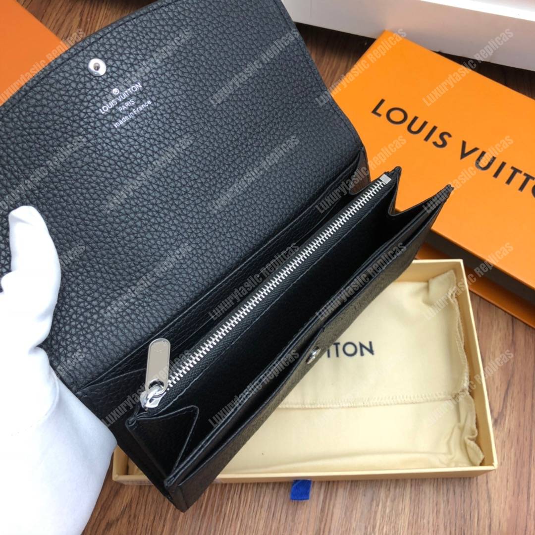 LV Iris Wallet Mahina Leather Noir