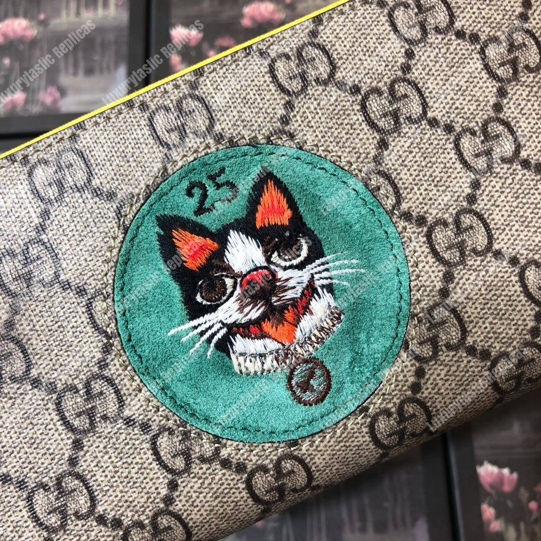 G*u*i gg sup*e zip around wallet with green bosco patch