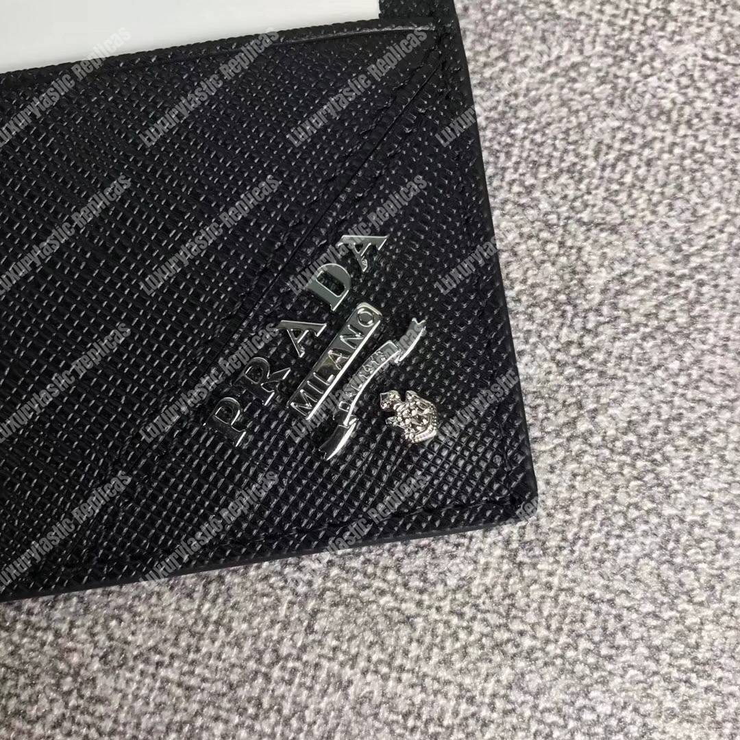 Pra*a leather card holder black