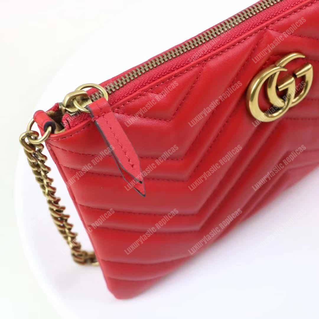 G*u*i gg marmont mini chain bag hibiscus red