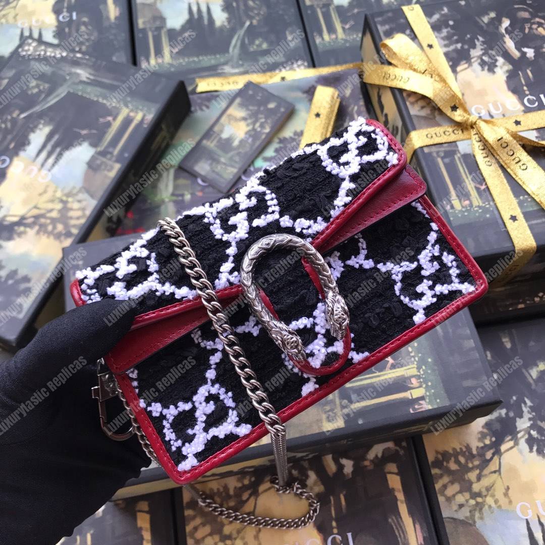 G*u*i dinoysus super mini bag black tweed