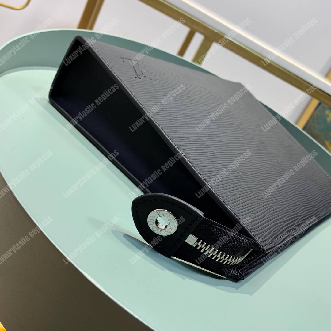 LV Pochette Voyage MM Epi Leather Black