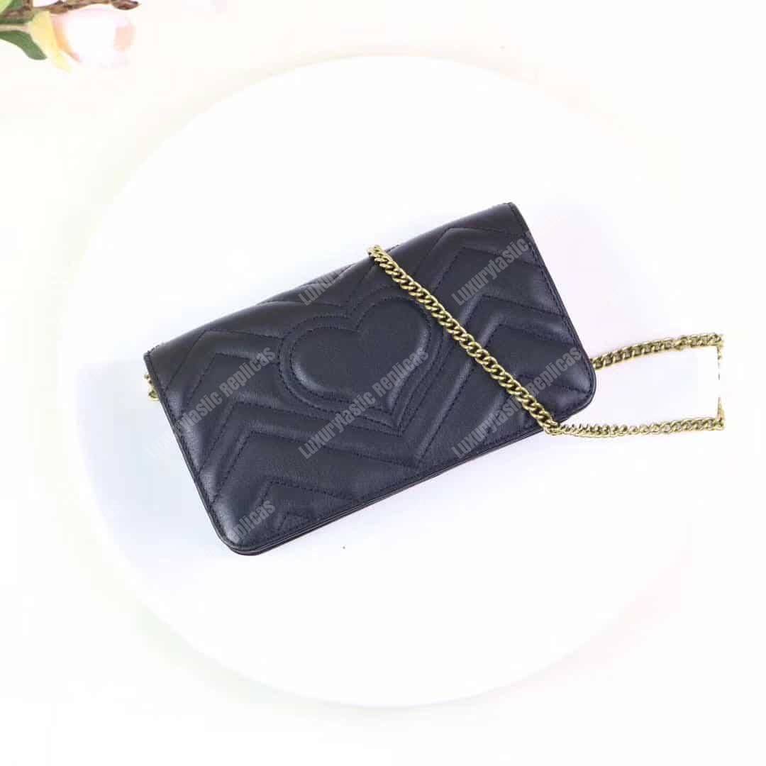 G*u*i gg marmont mini leather bag black