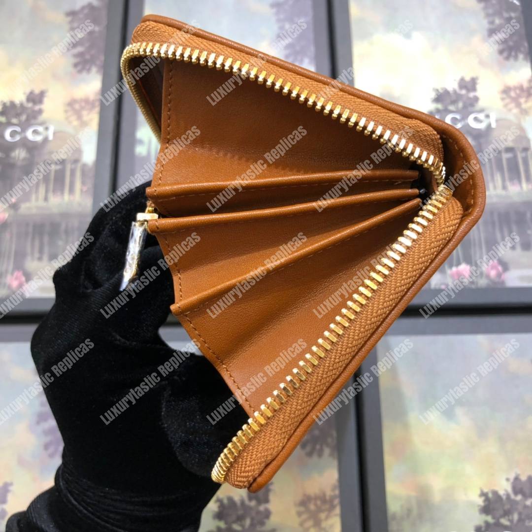 G*u*i rajah zip around wallet beige vintage canvas