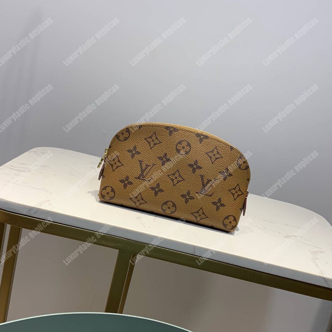 LV Cosmetic Pouch PM Monogram Caramel