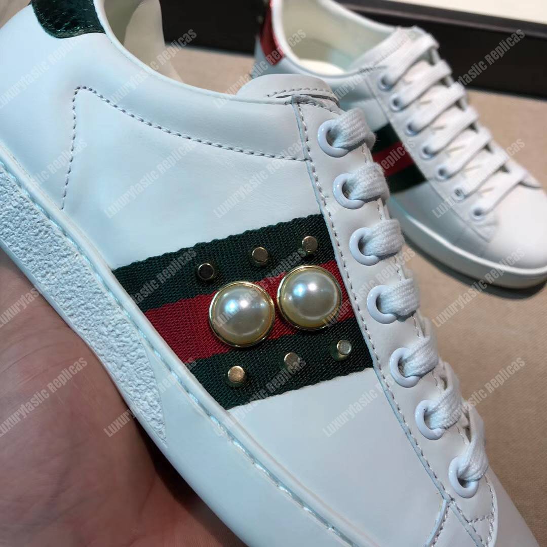 G*u*i women’s ace studded leather sneaker