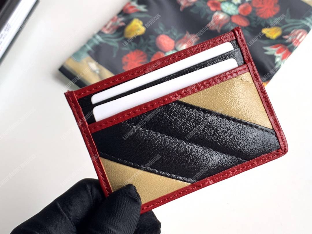 G*u*i gg marmont card case twisted black beige