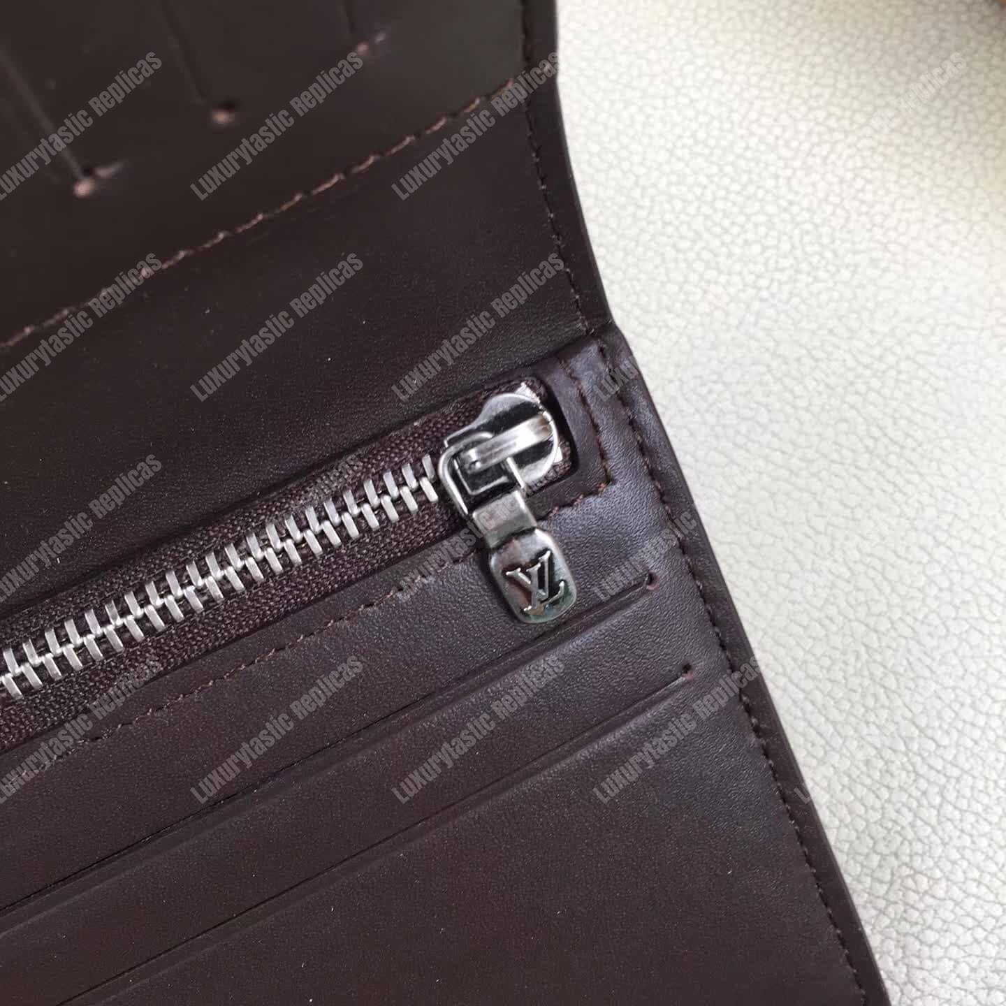 LV Long Coin Wallet Utah Leather Marron