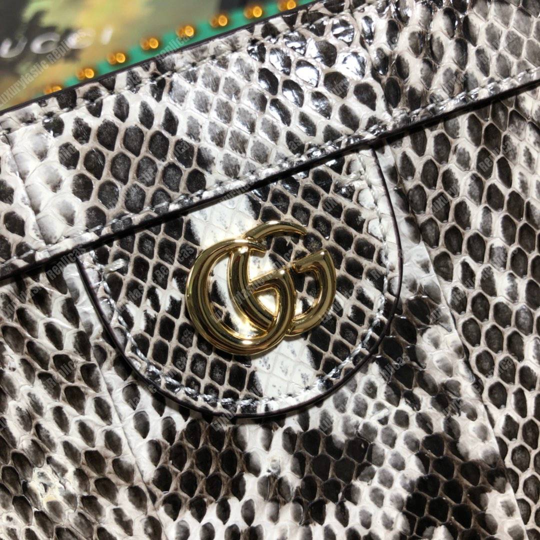 G*u*i ophidia small snakeskin shoulder bag grey