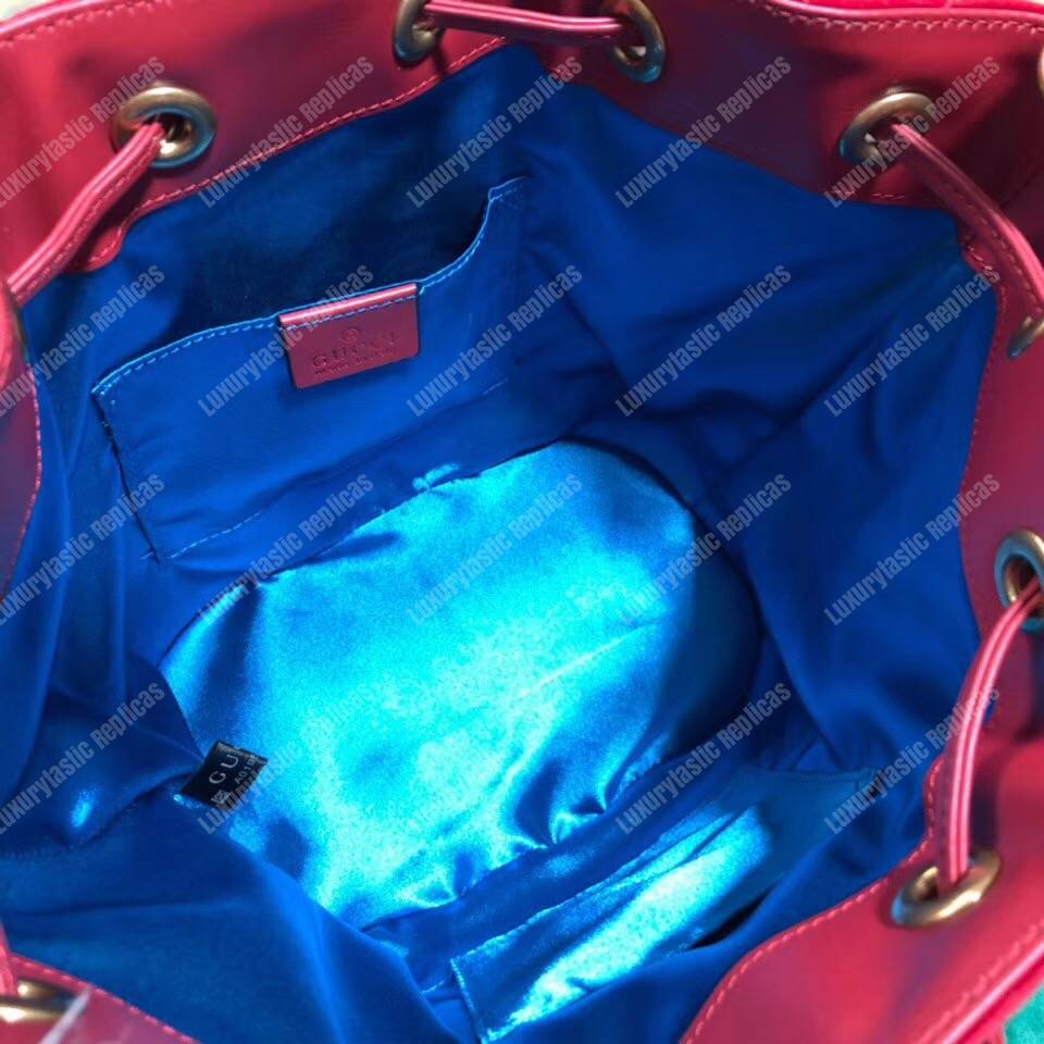 G*u*i gg marmont velvet bucket bag red